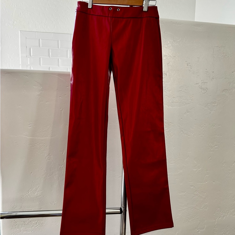 Tiger Mist red leather like pants